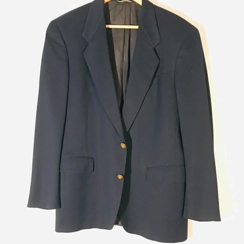 Christian Dior Blue Sport Coat Jacket 42 R Size 42 Vintage